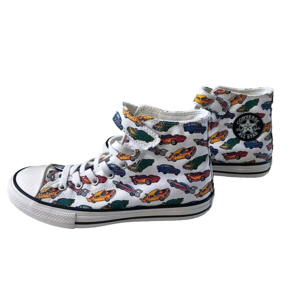 Converse All Star Hi Tops Easy On Cars Design Youth Size 3 - 21.5 CM